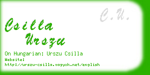 csilla urszu business card